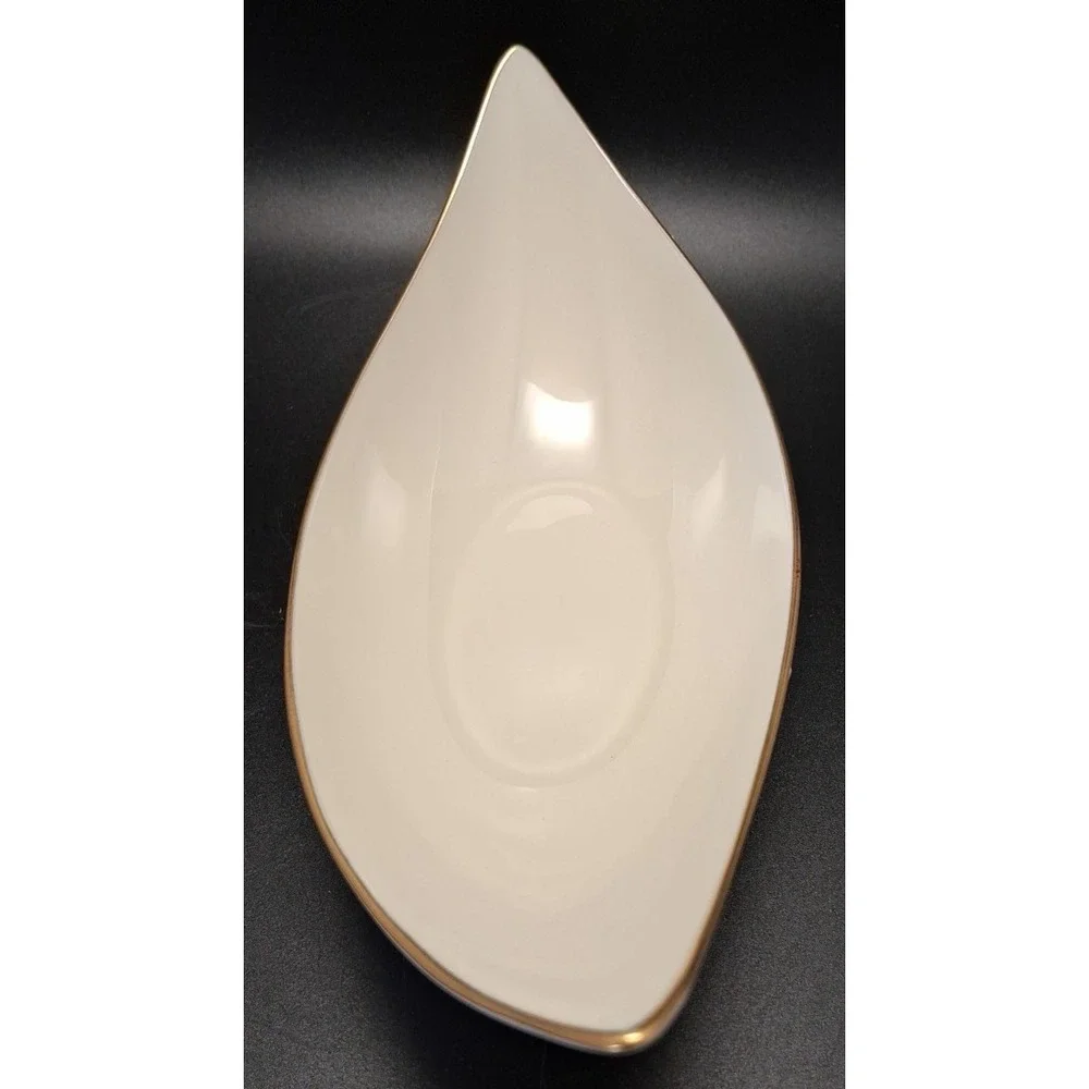Lenox Olympia Gold Accented Centerpiece‎ Porcelain Dish 3.75x8.75
